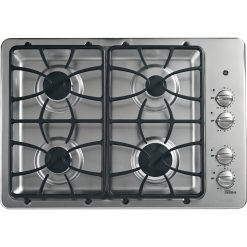 JGP333SETSS GE 30×22 Built-in Gas Cooktop – Stainless Steel
