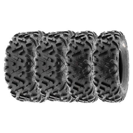 Sunf All Terrain ATV UTV Tires 25×8-12 25×10-12 6 PR A051 (Complete Full Set of 4), Black