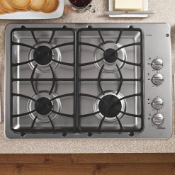 Alternative view of JGP333SETSS GE 30×22 Built-in Gas Cooktop – Stainless Steel