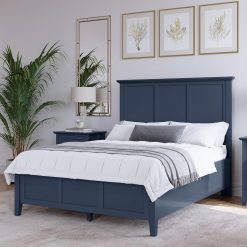 Modus Furniture Solid Wood Three Panel Bed, Queen (U.S. Standard), Grace – Blueberry