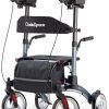 OasisSpace Upright Walker with Seat – Up Walker with Padded Armrest & Stand Up Handles, Ultra Folding Stand Up Rollator Walker for Seniors with 10?? Front Wheels