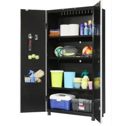 Alternative view of Husky G3602T-US Ready-to-Assemble 24-Gauge Steel Freestanding Garage Cabinet in Black (36 in. W x 72 in. H x 18 in. D)