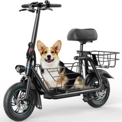Gyroor Electric Scooter with Basket & Seat, 550W, 20 Mile Range
