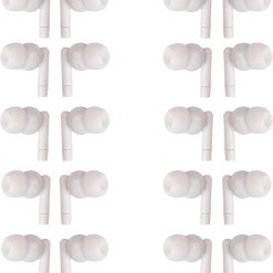 Alternative view of JustJamz Pearl Basic White Headphones 3.5mm Disposable Earphones Bulk Earbuds for Kids and Adults 50 Pack Pack of 2